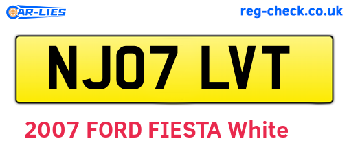 NJ07LVT are the vehicle registration plates.