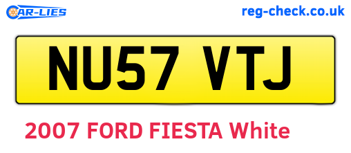 NU57VTJ are the vehicle registration plates.