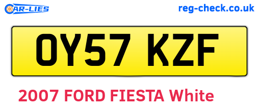 OY57KZF are the vehicle registration plates.