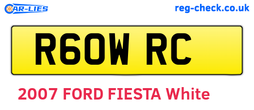 R60WRC are the vehicle registration plates.