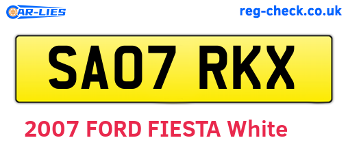 SA07RKX are the vehicle registration plates.
