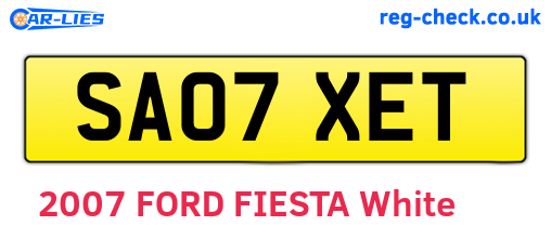 SA07XET are the vehicle registration plates.