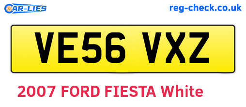 VE56VXZ are the vehicle registration plates.