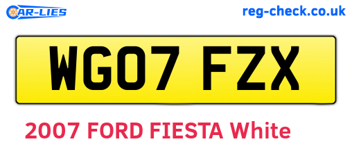 WG07FZX are the vehicle registration plates.