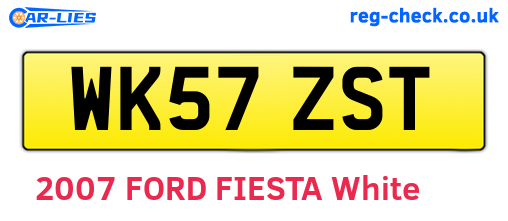 WK57ZST are the vehicle registration plates.