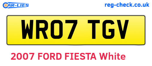 WR07TGV are the vehicle registration plates.