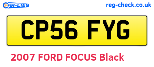 CP56FYG are the vehicle registration plates.
