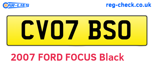 CV07BSO are the vehicle registration plates.