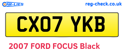 CX07YKB are the vehicle registration plates.
