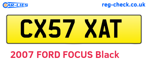 CX57XAT are the vehicle registration plates.