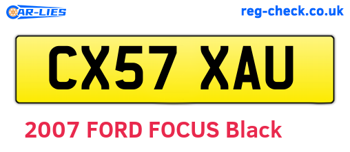 CX57XAU are the vehicle registration plates.