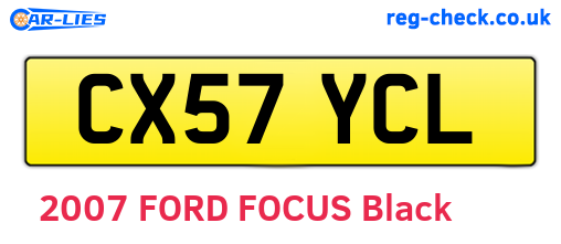 CX57YCL are the vehicle registration plates.