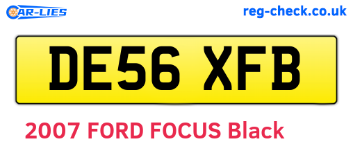 DE56XFB are the vehicle registration plates.