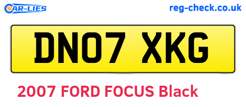 DN07XKG are the vehicle registration plates.