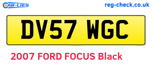 DV57WGC are the vehicle registration plates.