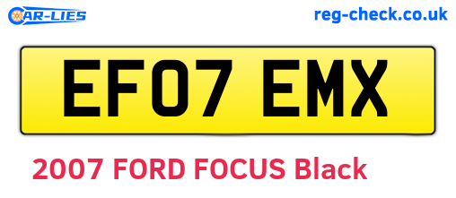EF07EMX are the vehicle registration plates.