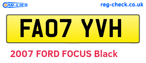 FA07YVH are the vehicle registration plates.