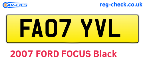 FA07YVL are the vehicle registration plates.