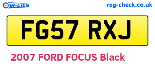 FG57RXJ are the vehicle registration plates.