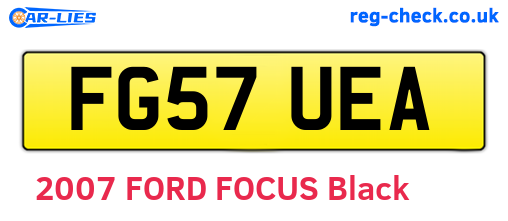 FG57UEA are the vehicle registration plates.