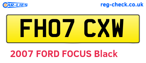 FH07CXW are the vehicle registration plates.