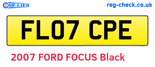 FL07CPE are the vehicle registration plates.