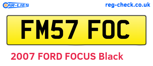FM57FOC are the vehicle registration plates.