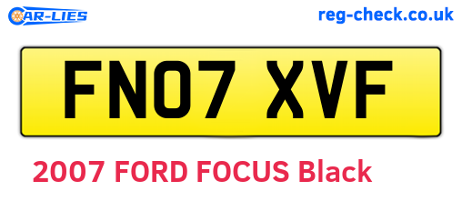 FN07XVF are the vehicle registration plates.