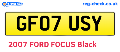 GF07USY are the vehicle registration plates.