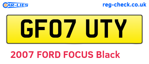 GF07UTY are the vehicle registration plates.
