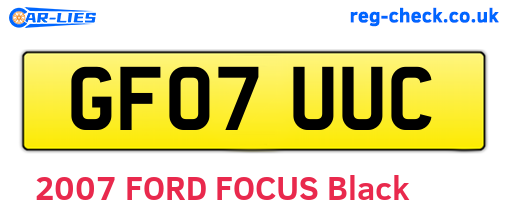 GF07UUC are the vehicle registration plates.