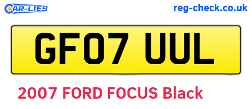 GF07UUL are the vehicle registration plates.