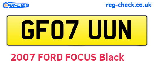 GF07UUN are the vehicle registration plates.