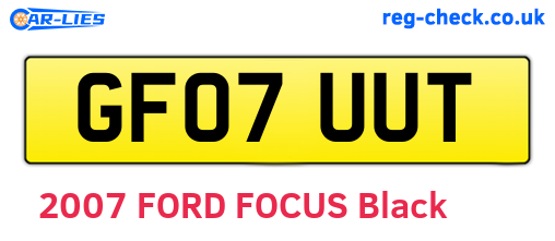 GF07UUT are the vehicle registration plates.