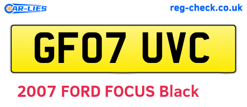 GF07UVC are the vehicle registration plates.