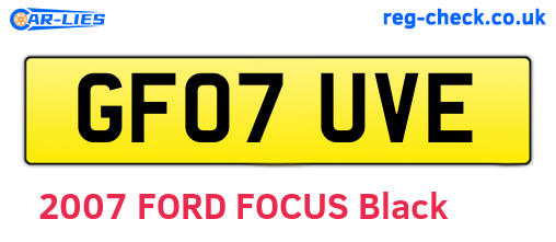 GF07UVE are the vehicle registration plates.