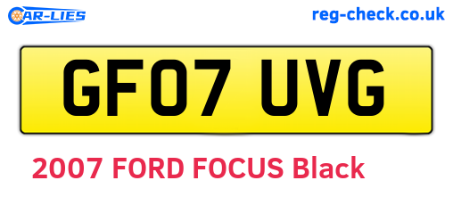 GF07UVG are the vehicle registration plates.
