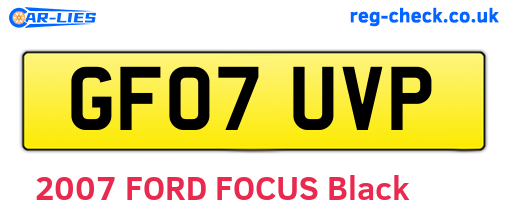 GF07UVP are the vehicle registration plates.