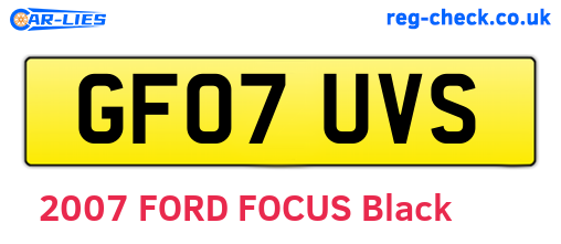 GF07UVS are the vehicle registration plates.