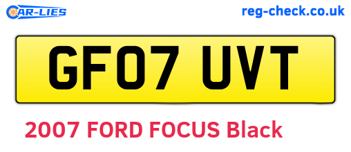 GF07UVT are the vehicle registration plates.