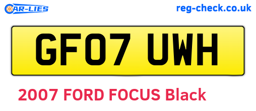 GF07UWH are the vehicle registration plates.