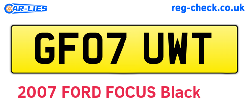GF07UWT are the vehicle registration plates.