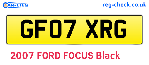 GF07XRG are the vehicle registration plates.