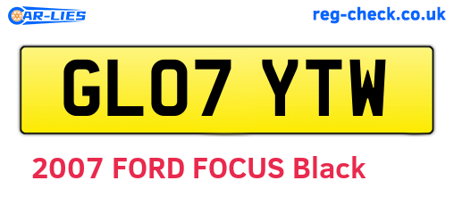 GL07YTW are the vehicle registration plates.