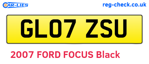 GL07ZSU are the vehicle registration plates.