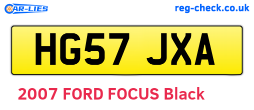 HG57JXA are the vehicle registration plates.