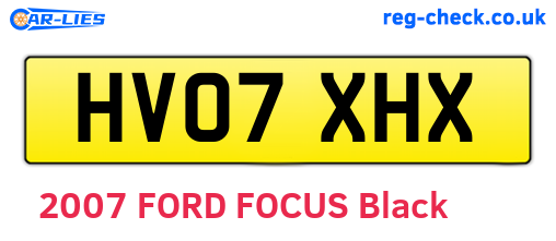 HV07XHX are the vehicle registration plates.