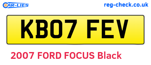 KB07FEV are the vehicle registration plates.