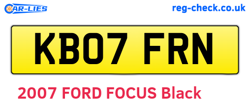 KB07FRN are the vehicle registration plates.
