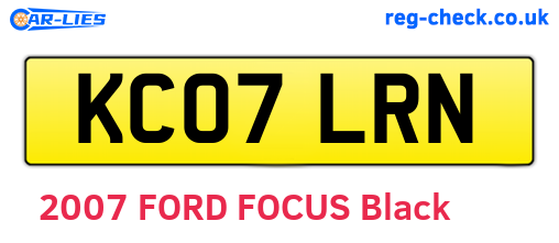 KC07LRN are the vehicle registration plates.